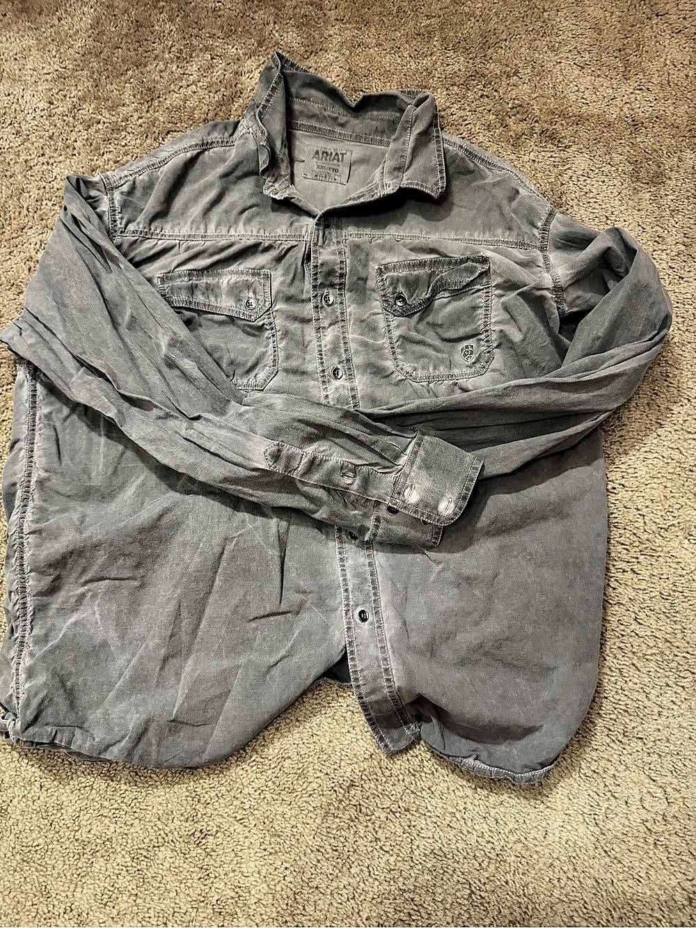 ARIAT Button Down Shirt Gray